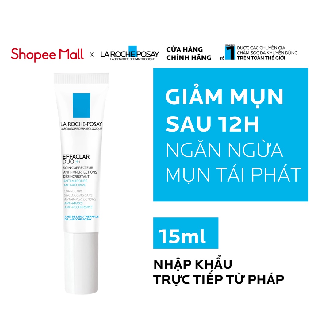 Kem dưỡng da thông thoáng lỗ chân lông ngừa thâm và mụn La Roche-Posay Effaclar Duo+ 15ml