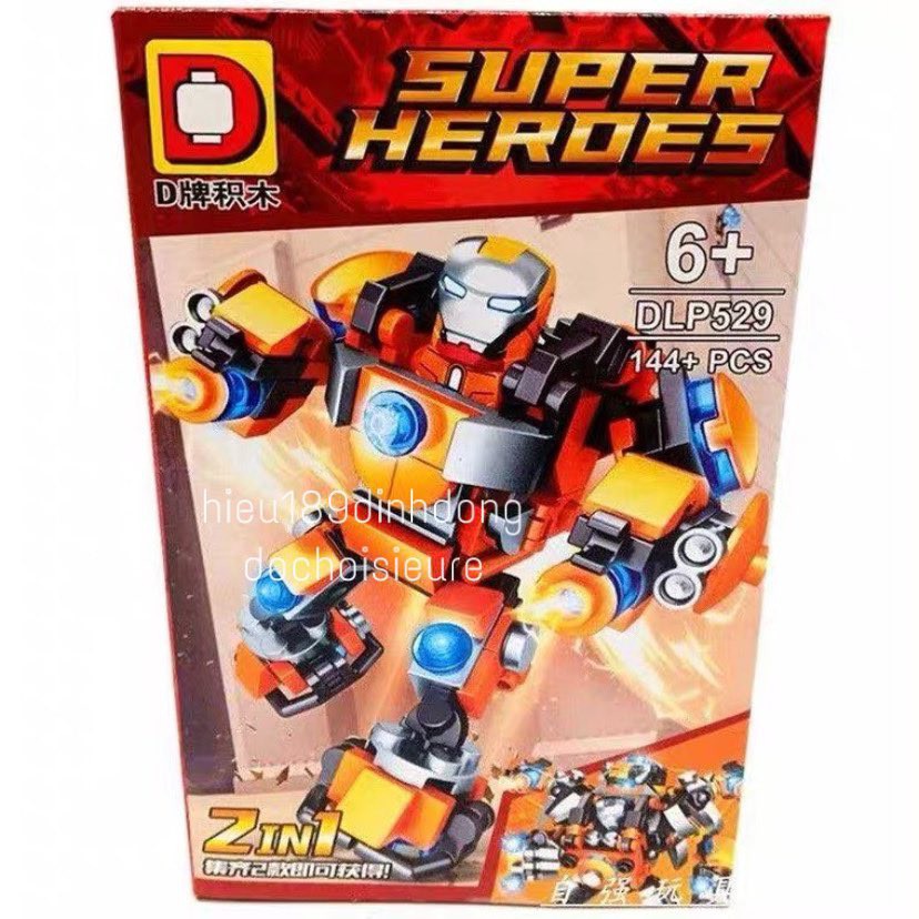 Lắp ráp xếp hình Siêu anh Hùng Ironman DLP529: Người Sắt Biến Đổi Bộ Giáp Hulkbuster