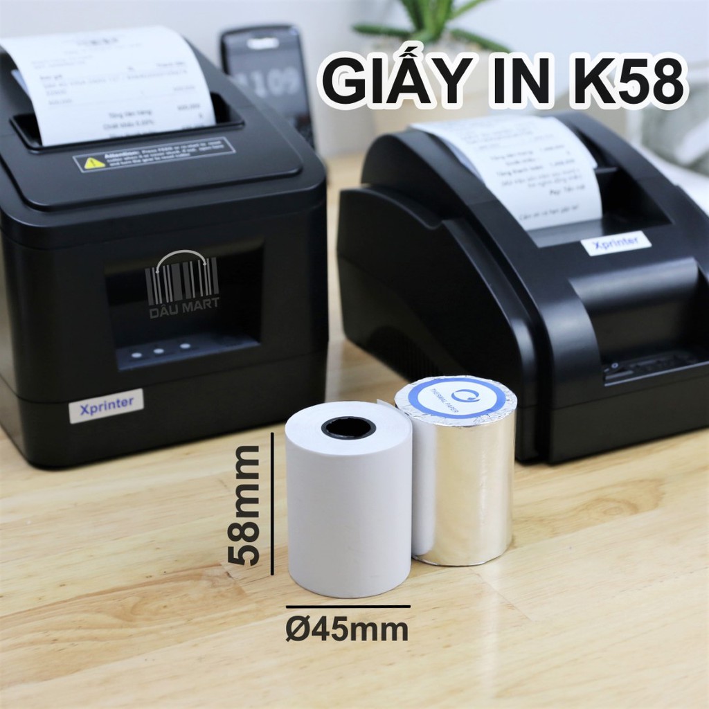 Giấy in Hóa Đơn in Bill K58 K58x45 - Giấy in nhiệt khổ K57 - 57mm dùng cho máy POS bán hàng | BigBuy360 - bigbuy360.vn