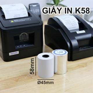 Giấy in Hóa Đơn in Bill K58 K58x45 - Giấy in nhiệt khổ K57 - 57mm dùng cho máy POS bán hàng