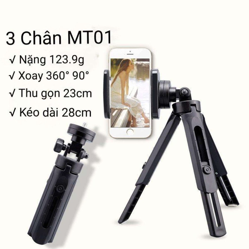 [FREESHIP] CHÂN TRIPOD ĐA NĂNG T3110 (3310) - T3120 - T3366 - MT01 CHO ĐT, MTB, MÁY ẢNH