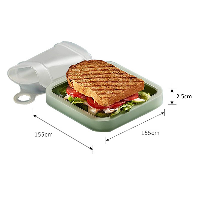 Hộp silicon mềm đựng bánh mì sandwich có thể tái sử dụng tiện dụng
