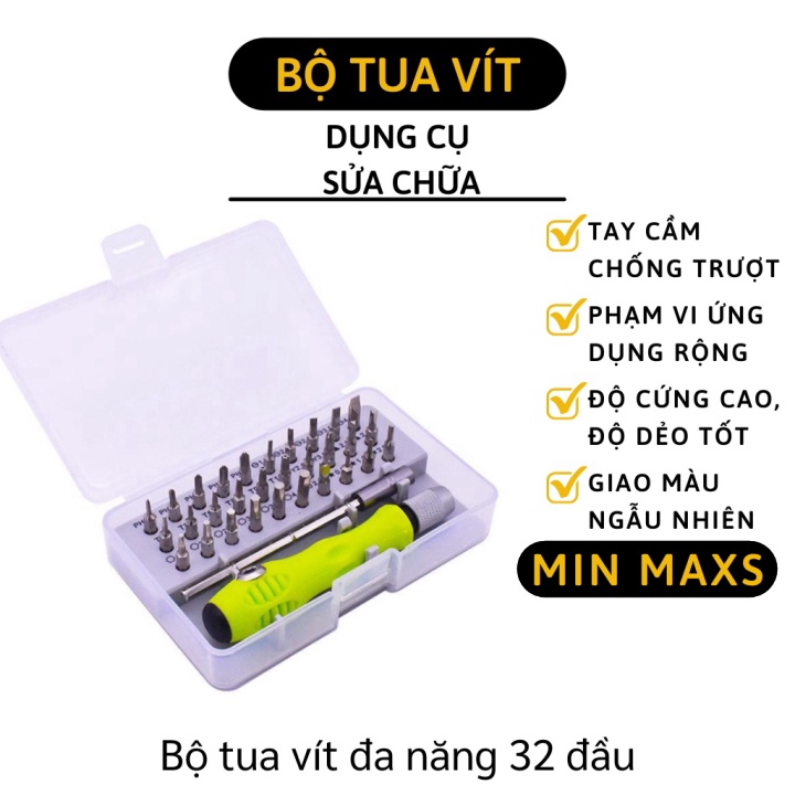 Bộ Tua Vít - Hộp Tua Vít Đa Năng 32 Món Sửa Chữa Điện Thoại, Máy Tính, Mắt Kính 5355 [MINMAXS]