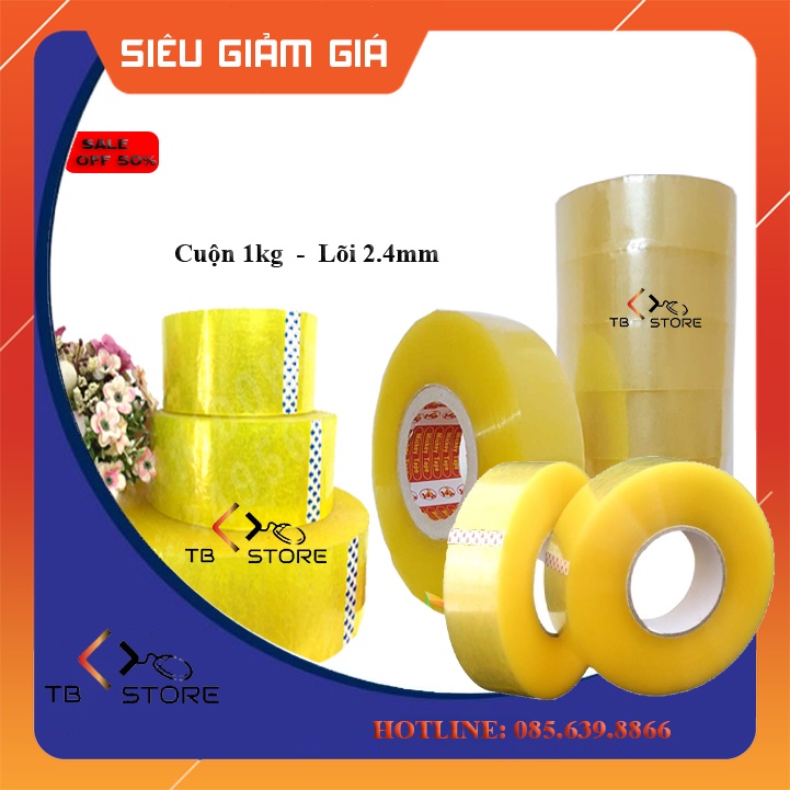 Băng dính 1kg/ 1cuộn lõi nhựa ,thích hợp các shop đóng hàng ,siêu rẻ, siêu tiết kiệm