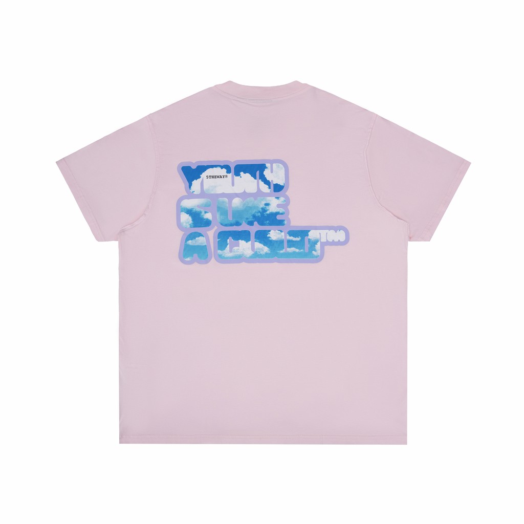 5THEWAY® /cloud boy/ SQUARE TEE™ in PINK DOGWOOD aka Áo Thun Hồng Tay Ngắn