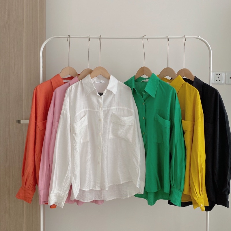 ÁO SƠ MI ĐŨI - 2 TÚI VIỀN TO FORM RỘNG [VIDEO CẬN CHẤT] | BigBuy360 - bigbuy360.vn