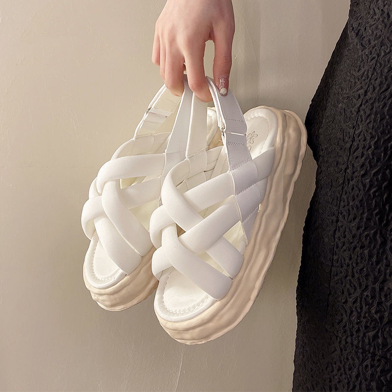 Jiashucheng Dép Sandal Đế Dày Phong Cách Roman Thời Trang Mùa Hè Cho Nữ