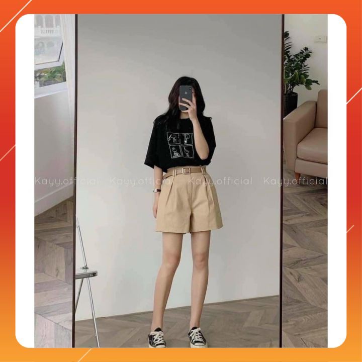 Set đồ nữ cá tính Ulzzang đi chơi mua hè giá rẻ Áo phông tay lỡ quần short SNOOPY SDN01