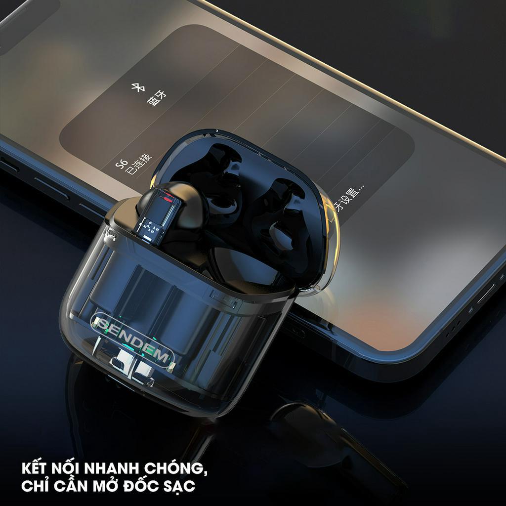 Tai Nghe Bluetooth Sendem S6 Cổng Sạc Type C , Tai Nghe Không Dây Cao Cấp Bass Mạnh, Đẹp, Thời Trang S6