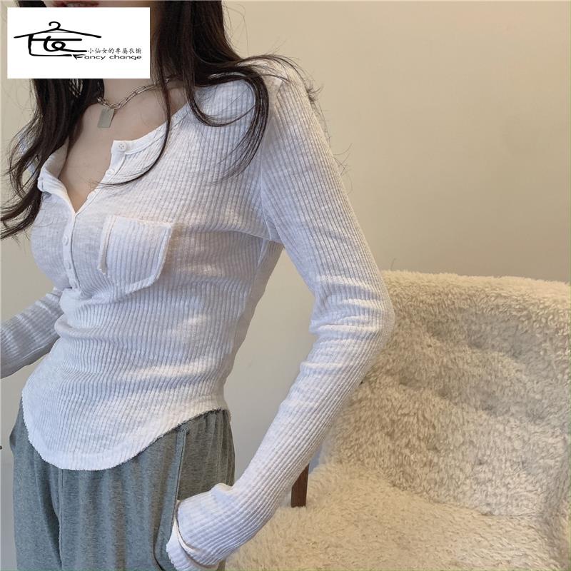 Áo Thun Dệt Kim Vải Lụa Mỏng Cổ Chữ v Thời Trang Mùa Hè Dành Cho Nữ