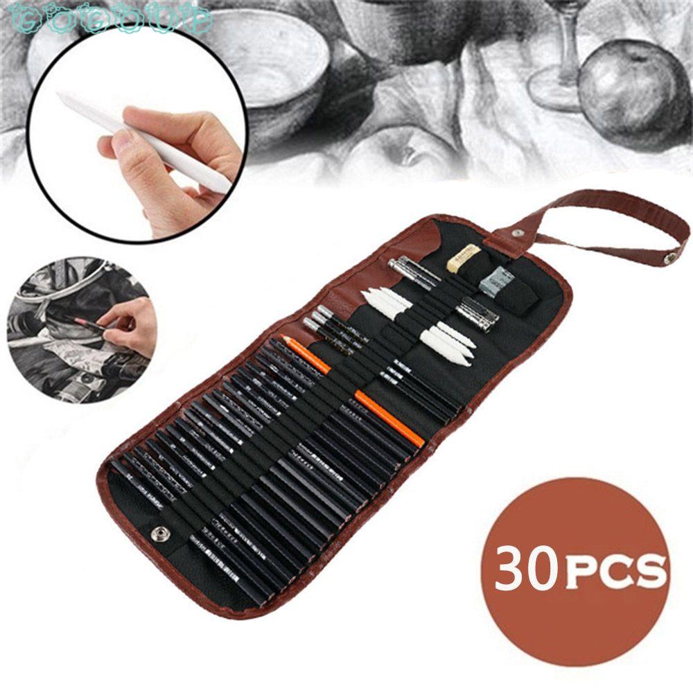 Bộ 30 Dụng Cụ Bút Chì Vẽ Tranh Chuyên Nghiệp GOGOUP Có Túi Đựng Và Tẩy Xóa
