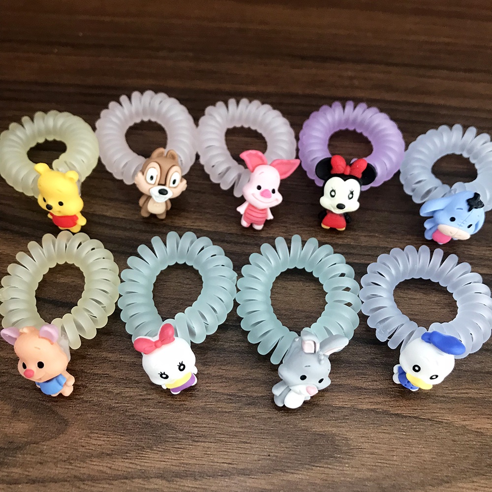01 Dây cột tóc lò xo mini màu nhám icon hoạt hình DTOnline (ngẫu nhiên)