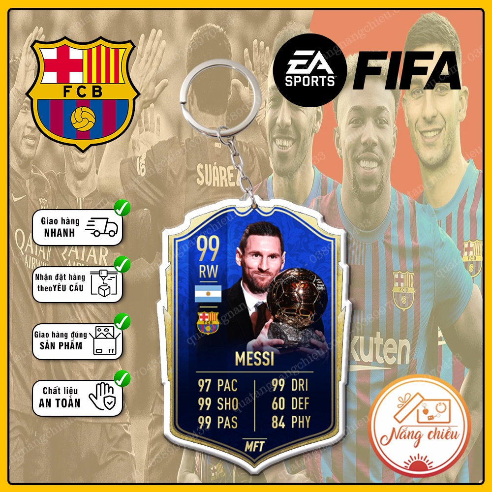 Móc khóa Messi, thẻ cầu thủ bóng đá ☘️Quà Tặng Nắng Chiều☘️