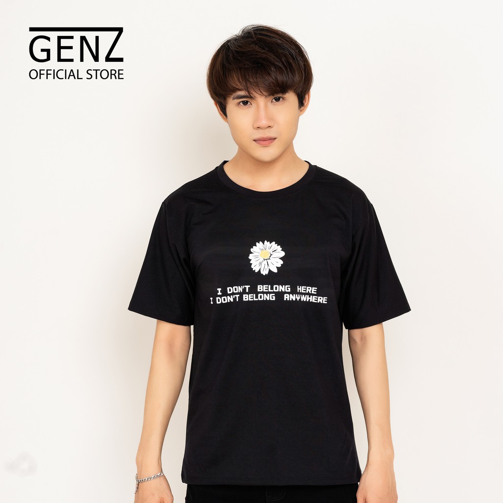 Áo thun tay lỡ nam nữ GENZ form rộng, full hộp, Cúc Belong, ĐEN - Z45 | BigBuy360 - bigbuy360.vn