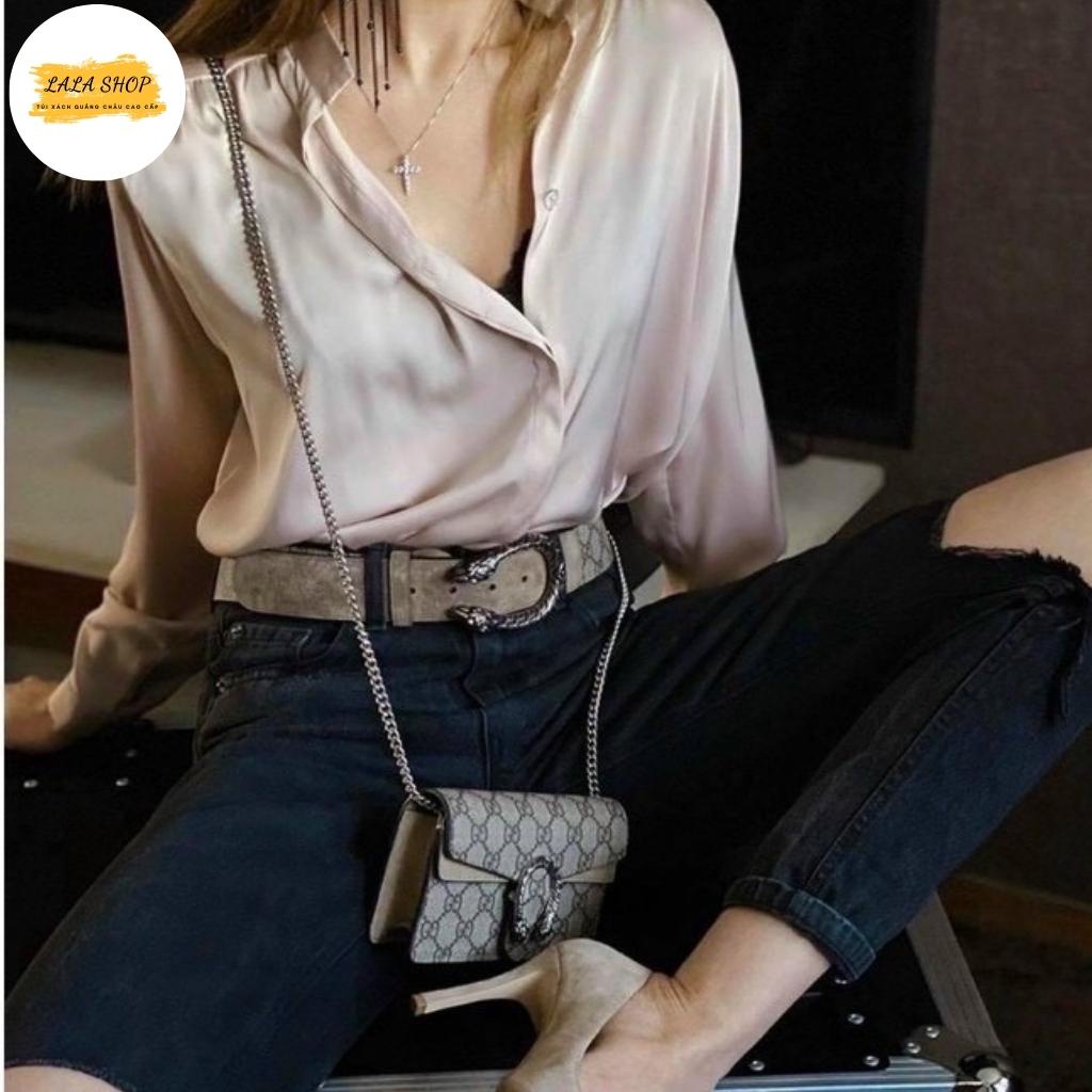 Túi xách G.C đầu rồng nâu - Túi đeo chéo Quảng Châu Size 20cm - Full Box Tag