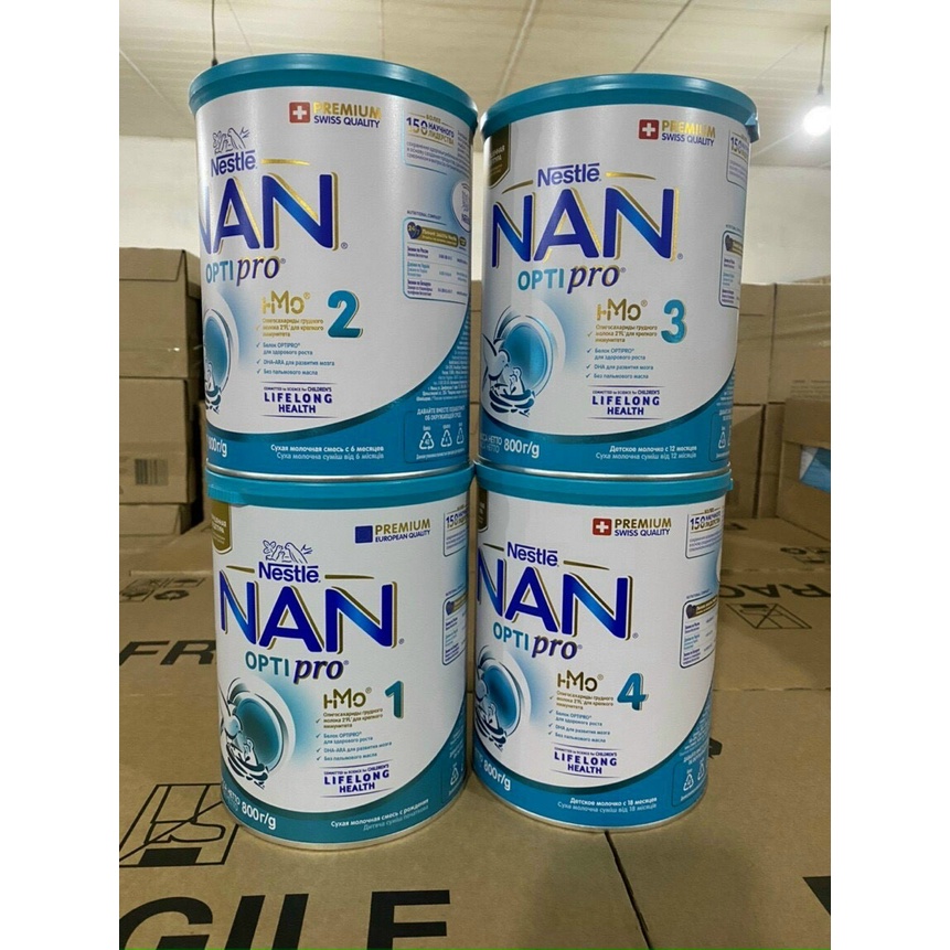 Sữa Nan của Nga số 1,2,3,4 hộp 800g date 2023