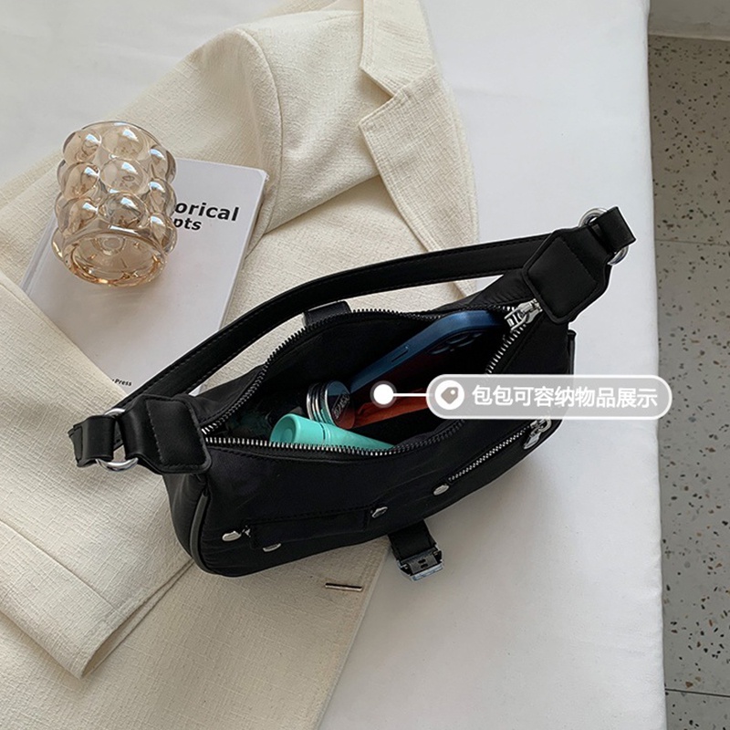 Túi Đeo Chéo nylon Màu Đen Thời Trang Cho Nữ