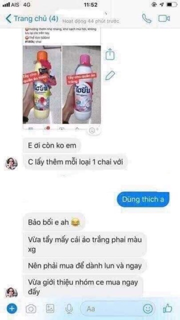 TẨY QUẦN ÁO HYGIENE