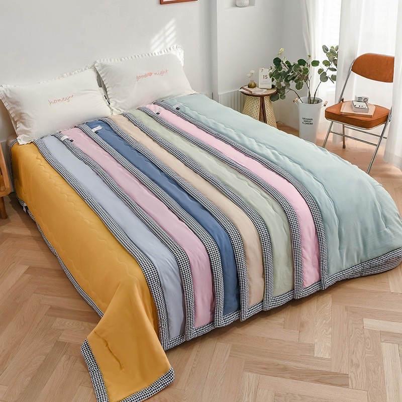 Chăn hè thu cotton đũi zara home viền roma cao cấp , chăn hè văn phòng cotton đũi zara home kích thước 2mx2m3 nặng 1,5kg