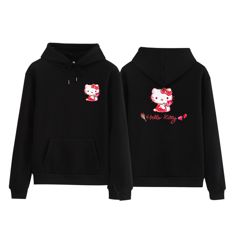 Áo Hoodie Dáng Rộng In Hình Hello Kitty 10 Màu Thời Trang Hàn Quốc Cho Nữ