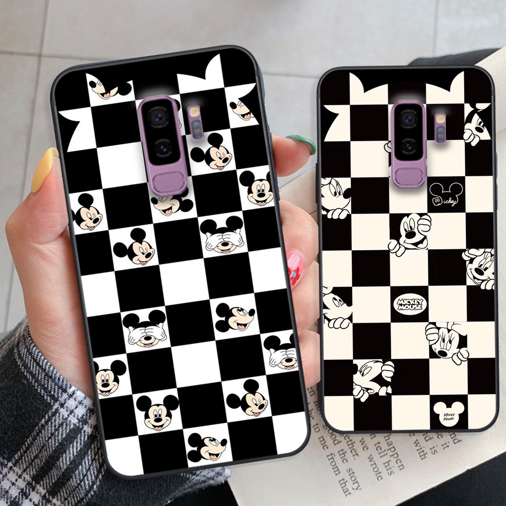 Ốp lưng Samsung S9 / S9 Plus / S9+ trái tim họa tiết caro, mikey họa tiết beabrick kaws cute