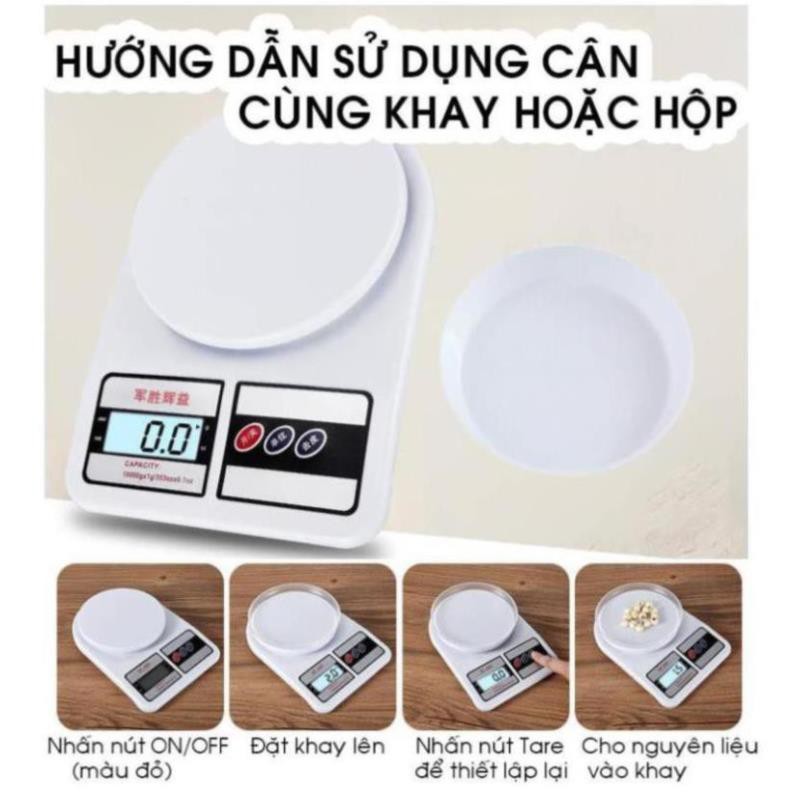 Cân tiểu ly li điện tử nhà bếp mini cân định lượng thực phẩm từ 1 gam - 5kg, 10kg (Tặng kèm 2 pin), làm bánh, cân gia vị