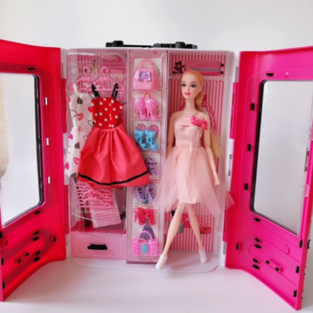 Bộ đồ chơi tủ quần áo búp bê barbie