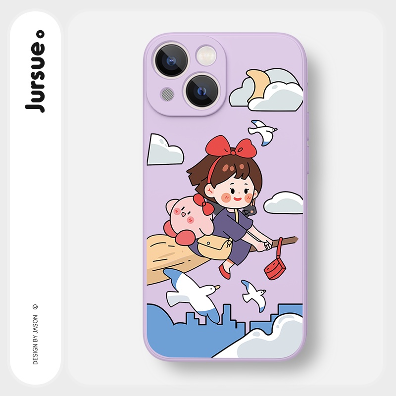 Ốp lưng JURSUE chống bẩn hoạt hình dễ thương đẹp cho iPhone 13 12 11 Pro Max SE 2020 X XR XS 8 7 ip 6S 6 Plus kute Y1793