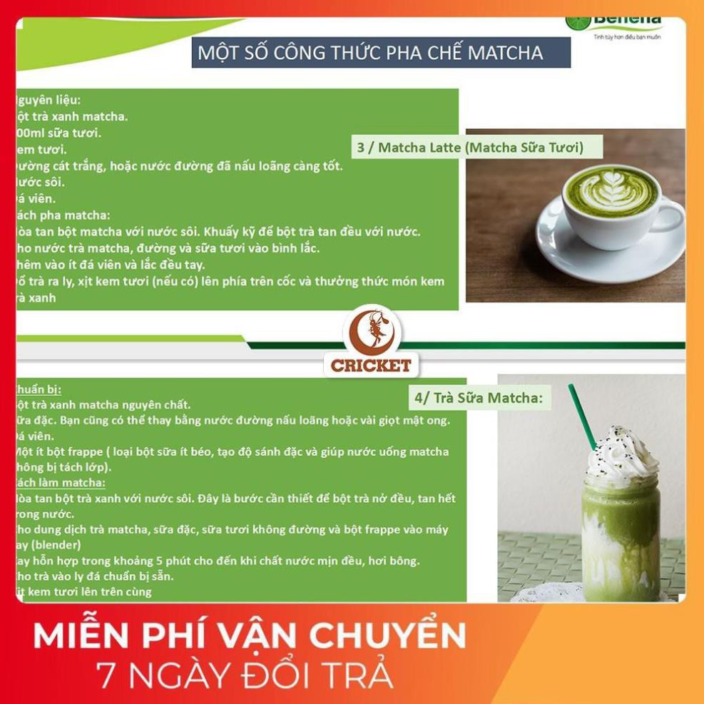 Bột Trà Xanh Matcha Sấy Lạnh Nguyên Chất Behena (Hộp 50g) đắp mặt làm đẹp da, trắng da, chống lão hóa, hết mụn, mờ thâm