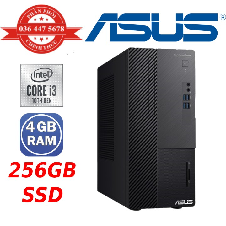[ Hàng Chính Hãng ] Máy tính đồng Bộ Asus D500MA Intel® Core™ i3-10100 (3.60- 4.30GHz, 4C 8T) Ram 4GB SSD 256GB