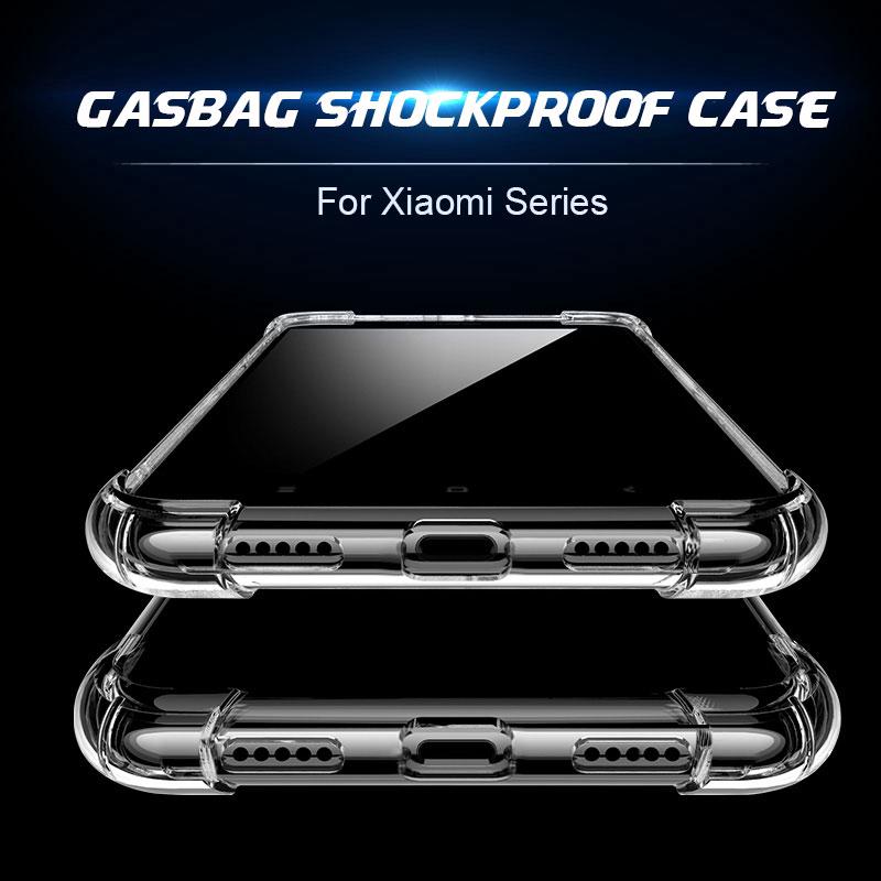 Ốp điện thoại trong suốt chống sốc dành cho Xiaomi Remi Note 7 Pro Max3 Mix3 Mi8 9 A1 A2 6X Play