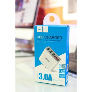 Cốc sạc 3 cổng USB Hoco C15