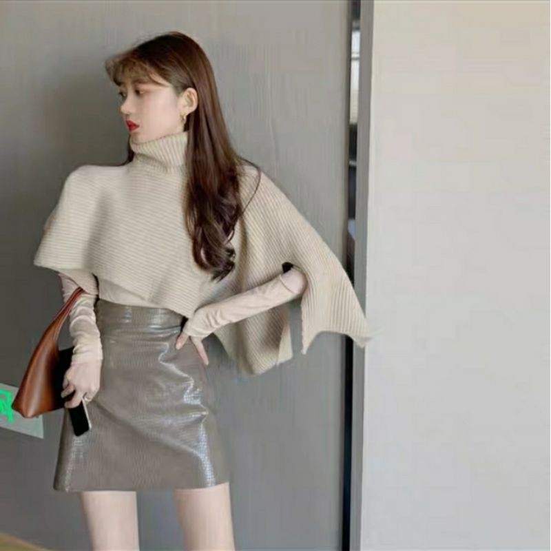 Set áo 3 món áo choàng+áo thu đông+ chân váy