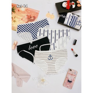 Bộ 4 quần lót nữ sexy cute - set 04 - mỏ neo