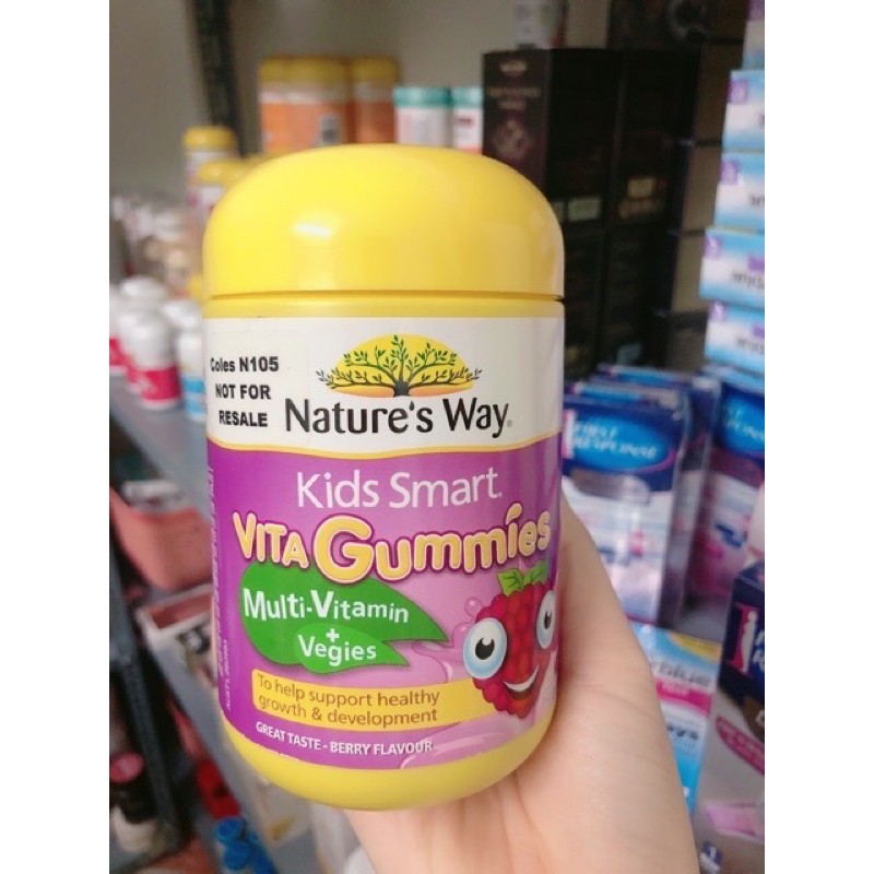 Kẹo dẻo vị dâu bổ sung rau củ quả cho bé Nature’s Kid Smart Vit Gummies