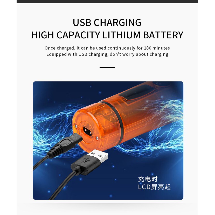 Tông đơ điện Kemei 2860+PG hiển thị LCD có thể điều chỉnh năng lượng dành cho thợ chuyên nghiệp