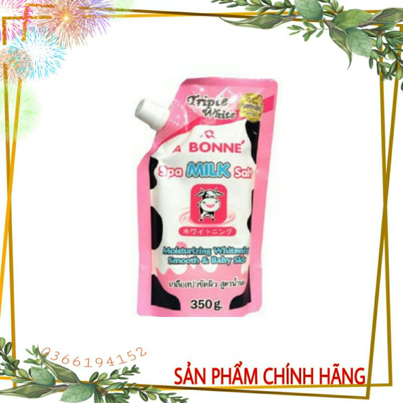 Muối tắm sữa bò tẩy tế bào chết Thái Lan A Bonne Spa Milk Salt 350g- trắng da, giảm mụn trứng cá