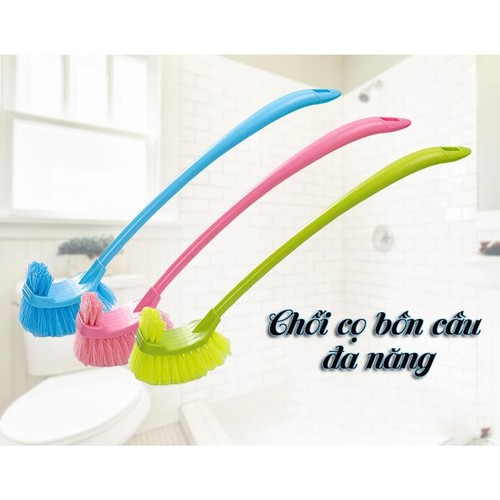 Cây cọ toilet 2 đầu thông minh bàn chải có cán chà rửa sàn nhà tắm bồn cầu