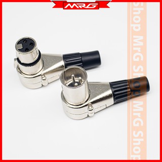 Jack Canon Đực Cái Góc Vuông Cong Chữ L (XLR male, XLR female) - MrG