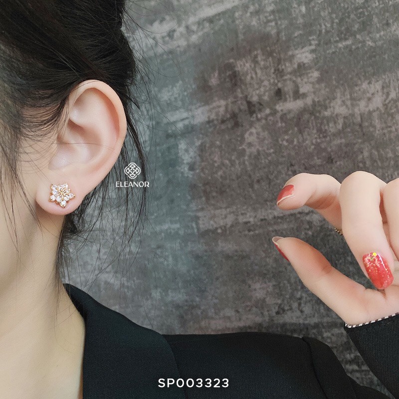 Bông tai nữ chuôi bạc 925 Eleanor Accessories hình hoa tuyết phụ kiện trang sức 3322