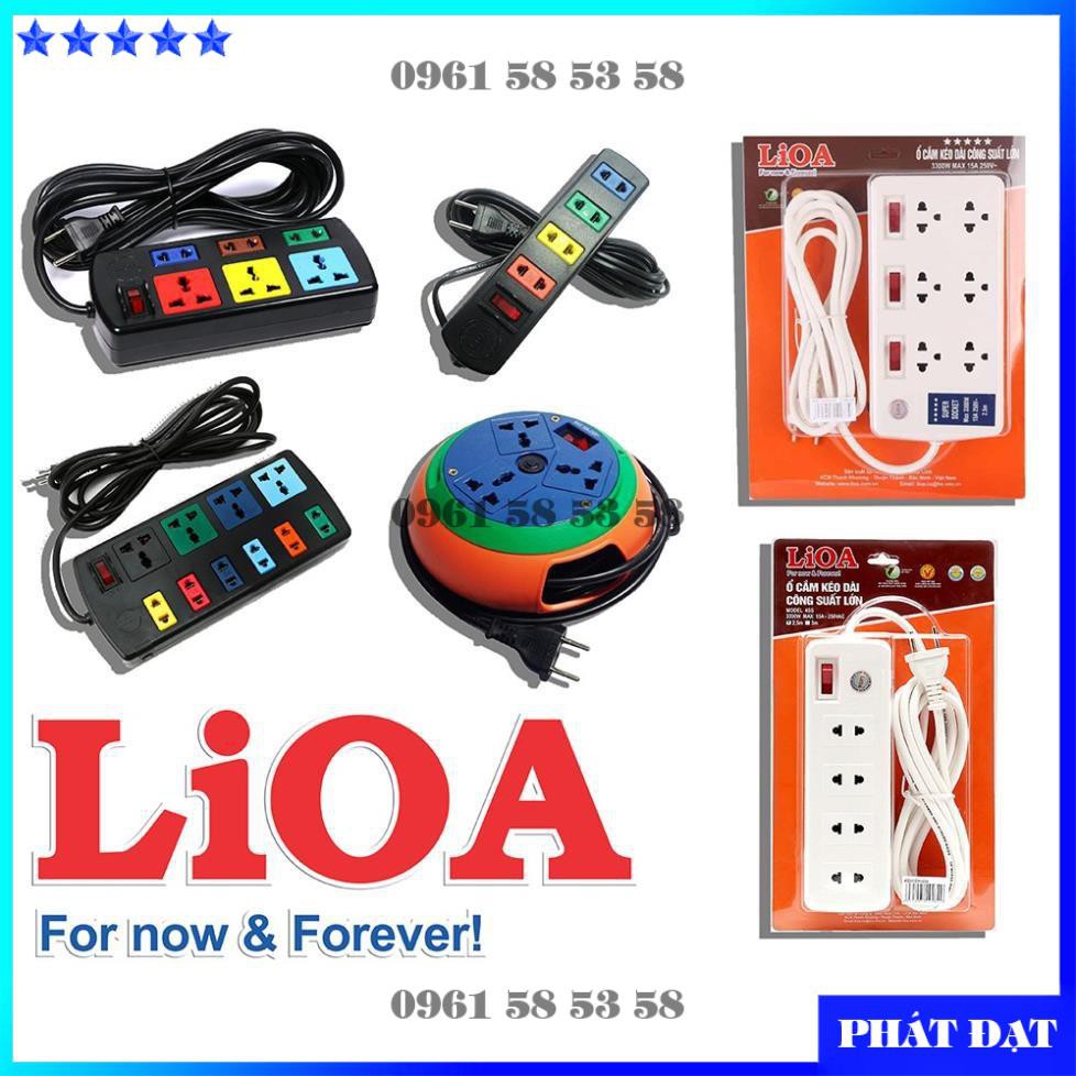 Ổ CẮM ĐIỆN LIOA 4 LỖ, 6 LỖ, 10 LỖ CÓ CÔNG TẮC, DÂY DÀI 3M/5M 1000W - CHÍNH HÃNG LIOA