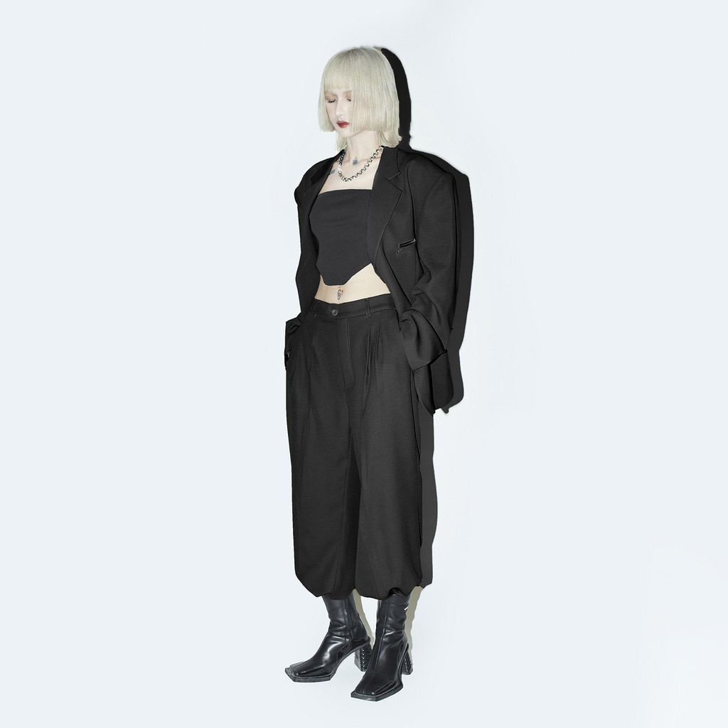 [Mã FASHIONMALLT4 giảm 15% đơn 150k] Áo Blazer AODEC O2 Zip Đen