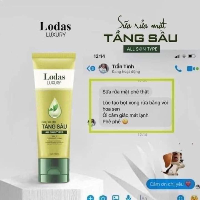 Sữa rửa mặt tầng sâu lodas Đan thy