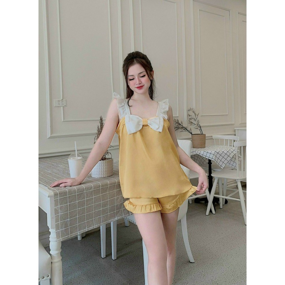 2D2 Đồ Bộ Ngủ 2 Dây Nơ Trắng Baby #Đồ Ngủ | Đồ Bộ Nữ | Váy Ngủ | Pijama | Pizama | Pyjama - `` | BigBuy360 - bigbuy360.vn