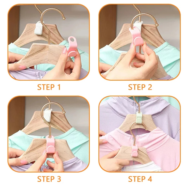 Móc treo quần áo, phụ kiện treo móc quần áo bằng nhựa đa năng tiết kiệm không gian tiện lợi