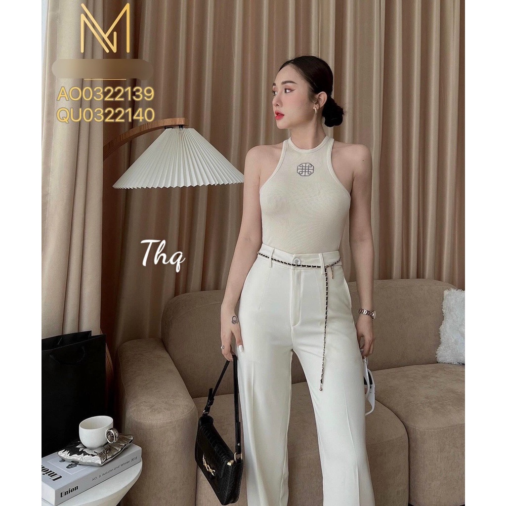 Áo ba lỗ cổ tròn khoét vai logo