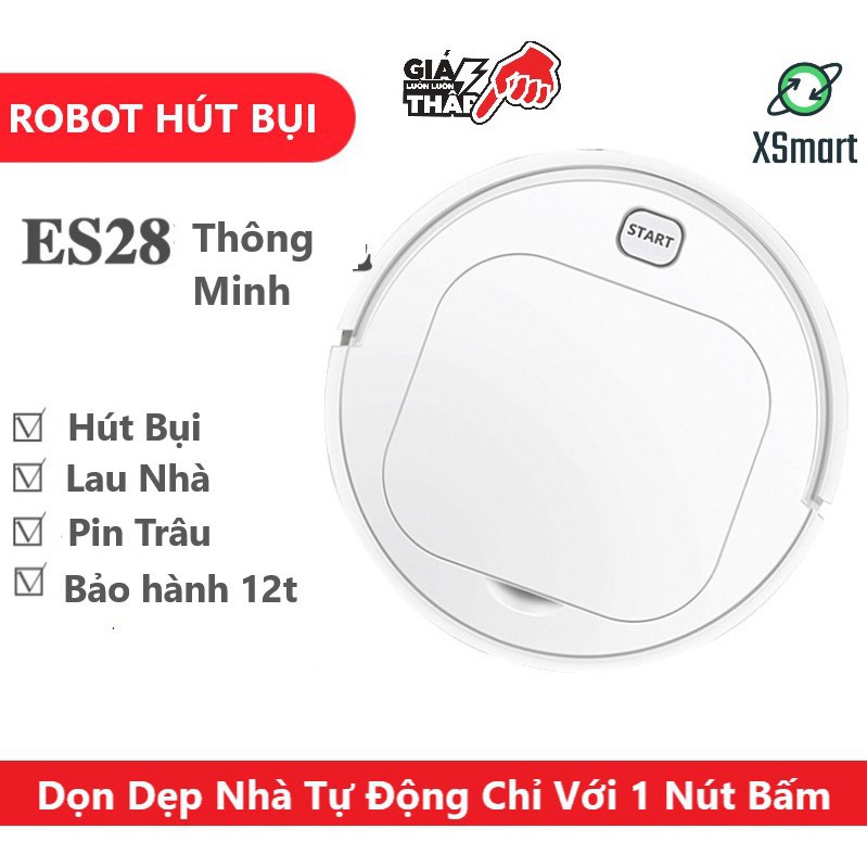 Robot Hút Bụi Lau Nhà Thông Minh Nâng Cấp Tự Động Di Chuyển, Pin Sạc, Máy Hút Mạnh, Rô Bốt Kèm Dẻ Lau .