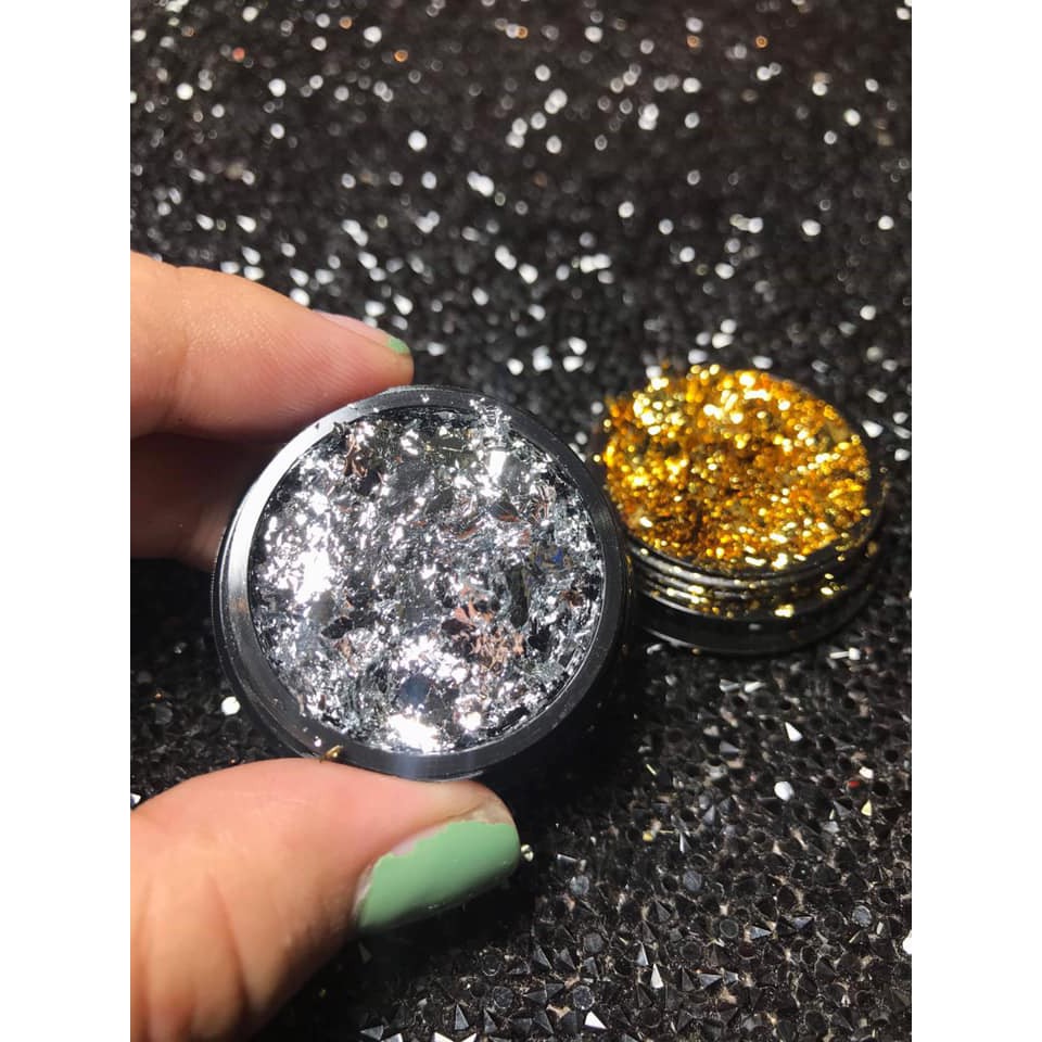 Nhũ khổng tước trang trí móng lẻ màu