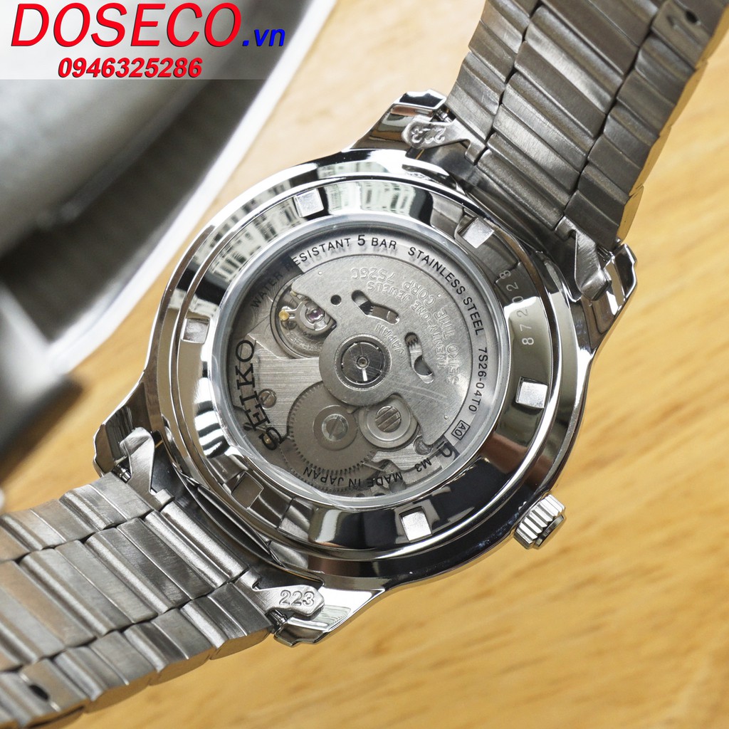 Đồng Hồ Nam Chính Hãng Seiko 5 Cơ Automatic SNKP17J1 Dây Kim Loại Cao Cấp Kính Khoáng Cứng Chống Va Đập SK23