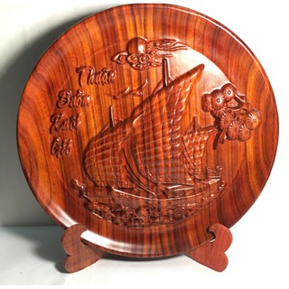 ĐĨA GỖ PHONG THỦY (THUẬN BUỒM XUÔI GIÓ) GỖ HƯƠNG NGUYÊN KHỐI CHUẨN 100%( SIZE 30CM) ĐỂ BÀN TRANG TRÍ PHÒNG KHÁCH CỰC ĐẸP